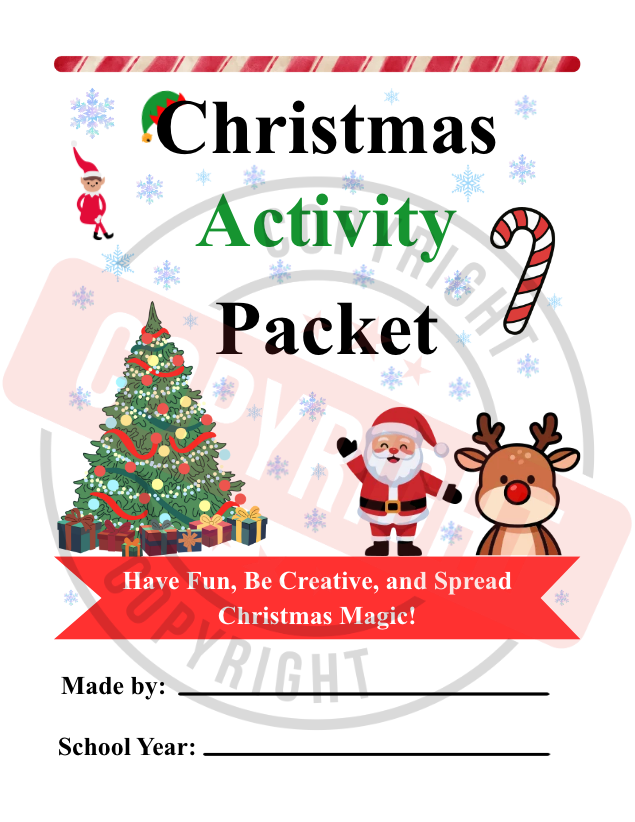 Christmas Activity Packet for Elementary-Aged Children [Printable PDF] [15 Interactive Pages]