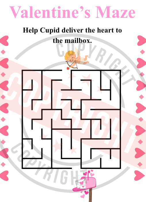 Valentine's Day Activity Packet for Elementary-Aged Children [Printable PDF] [12 Interactive Pages] (Copy)