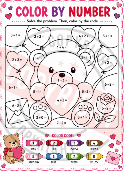 Valentine's Day Activity Packet for Elementary-Aged Children [Printable PDF] [12 Interactive Pages] (Copy)